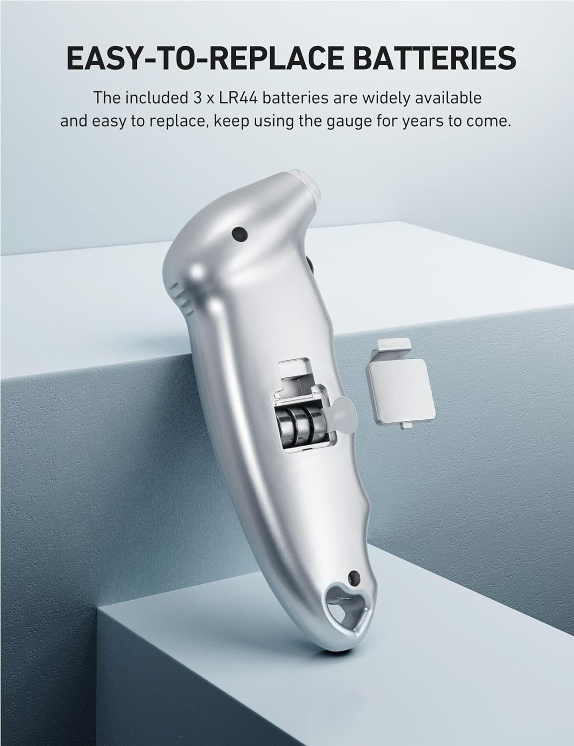 Digital Tyre Pressure Gauge 150 PSI 4 Settings for Car Truck Bicycle with Backlit LCD and Non-Slip Grip Tyre Pressure Checker, Silver