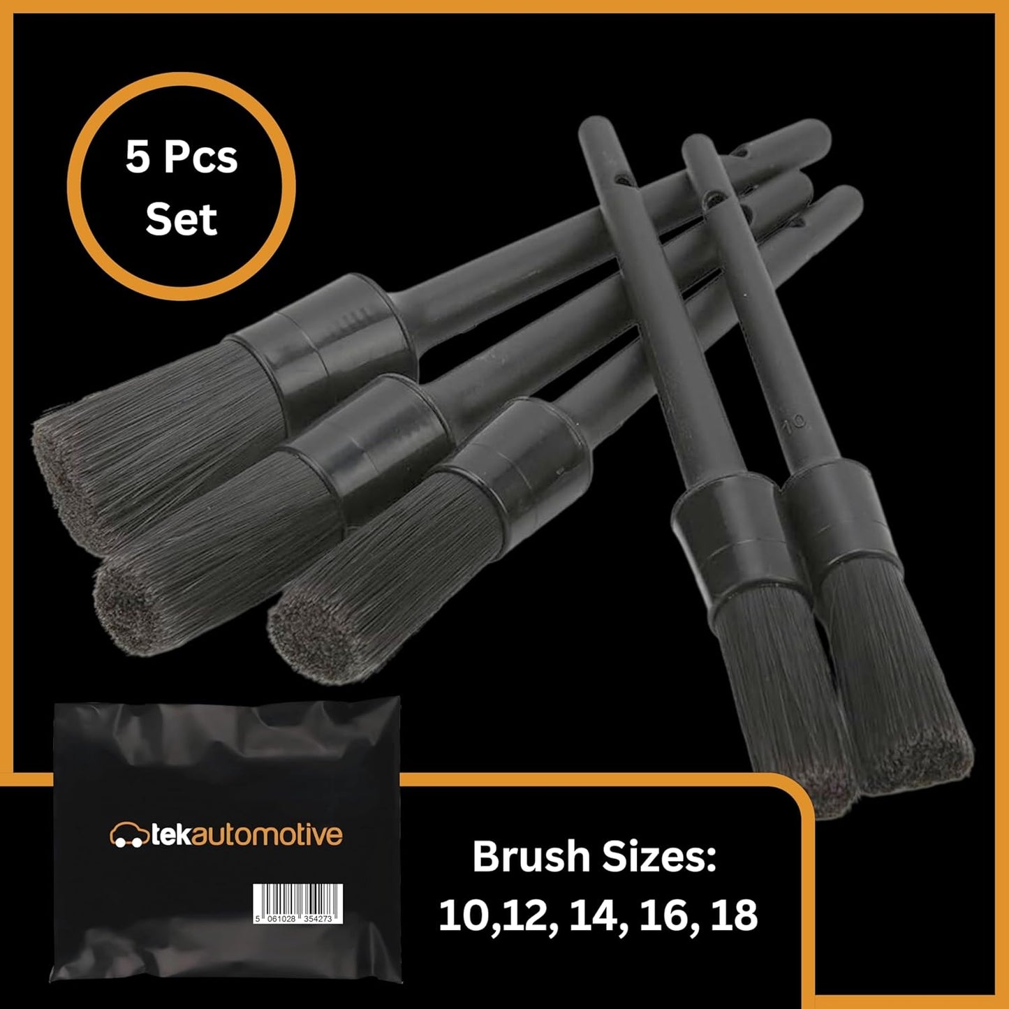 Pro Detailing Brush Set 5 Pack Car Cleaning Kit, Soft Detailing Brushes for Interior & Exterior, Wheel Brush, Car Interior Cleaner, Dashboard Cleaner, Car Detailing Tools & Accessories