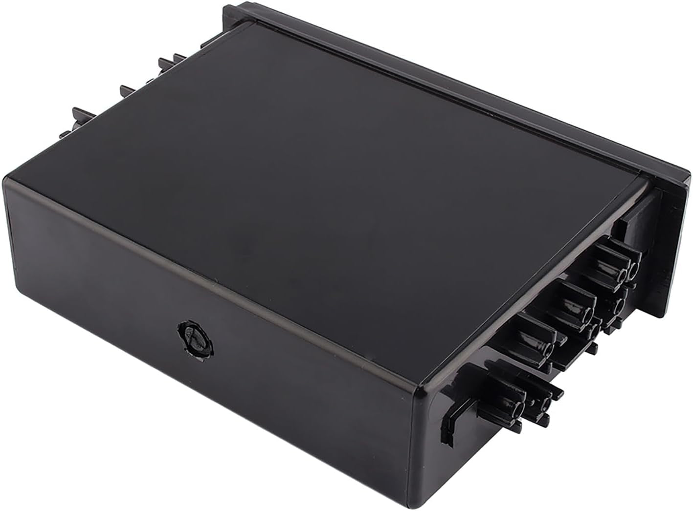 Single Din Cup Holder and Storage Box - Universal Radio Replacement Pocket for Dash Kit, Black, Suitable for Trucks and Cars