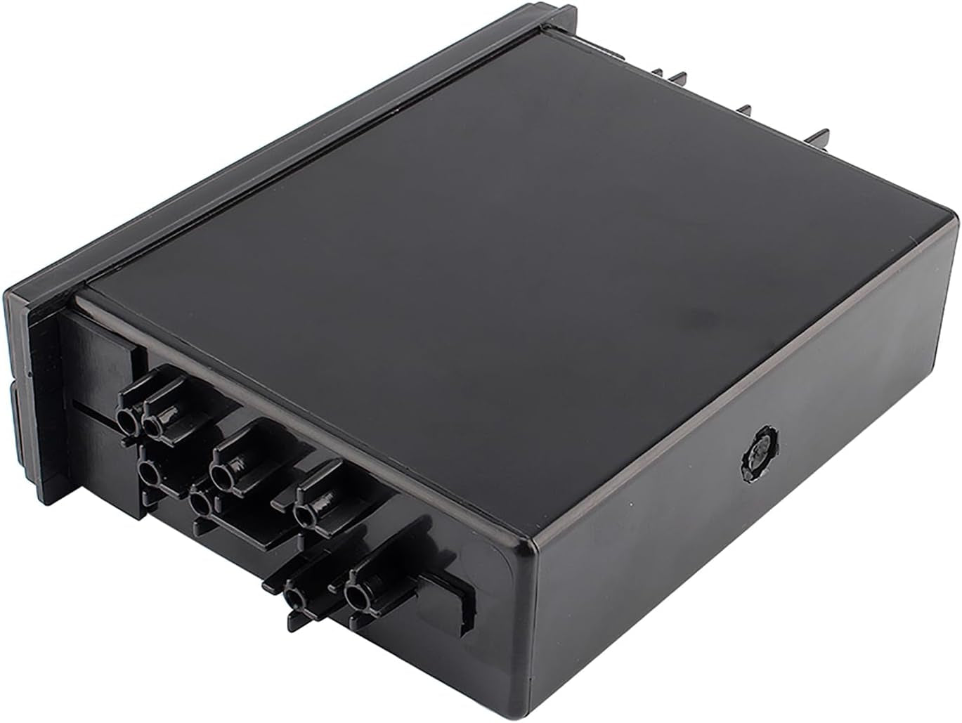 Single Din Cup Holder and Storage Box - Universal Radio Replacement Pocket for Dash Kit, Black, Suitable for Trucks and Cars