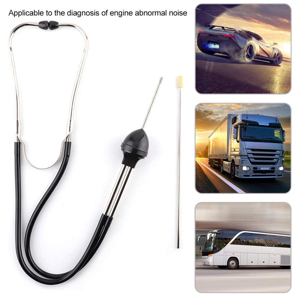 Engine Stethoscope, Stainless Steel Automotive Mechanics Stethoscope Professional Car Engine Diagnostic Sensitive Hearing Tool for Car Jeep Bus and Other Vehicles