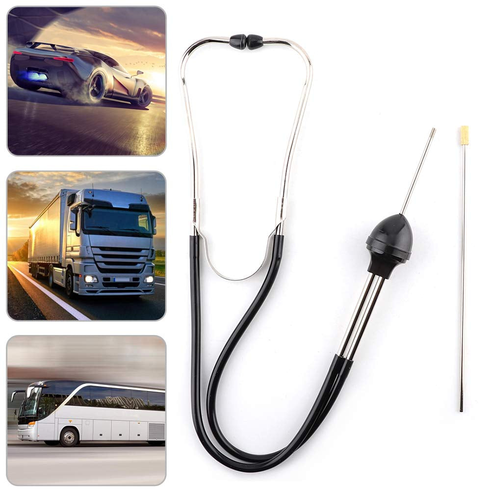 Engine Stethoscope, Stainless Steel Automotive Mechanics Stethoscope Professional Car Engine Diagnostic Sensitive Hearing Tool for Car Jeep Bus and Other Vehicles